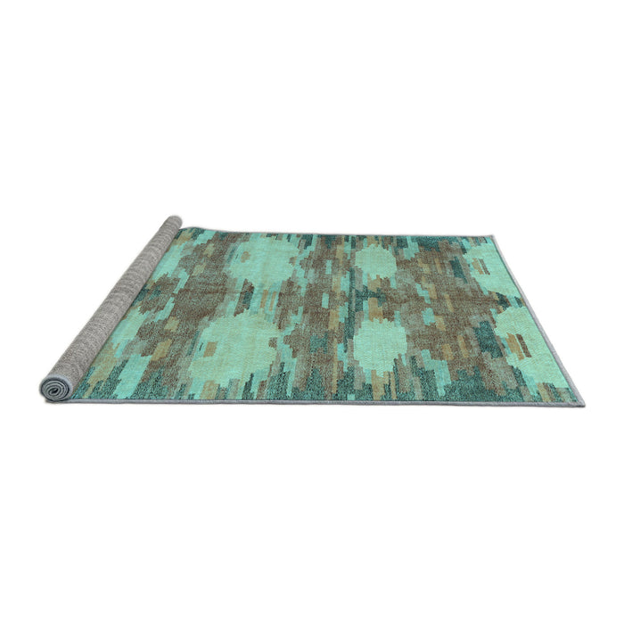 Sideview of Machine Washable Abstract Light Blue Contemporary Rug, wshcon2042lblu