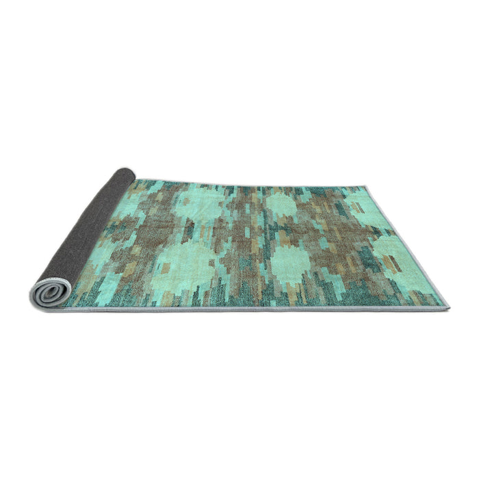 Sideview of Abstract Light Blue Contemporary Rug, con2042lblu