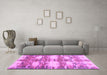 Machine Washable Abstract Purple Contemporary Area Rugs in a Living Room, wshcon2042pur