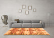 Machine Washable Abstract Orange Contemporary Area Rugs in a Living Room, wshcon2042org