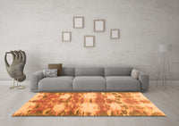 Machine Washable Abstract Orange Contemporary Rug, wshcon2042org