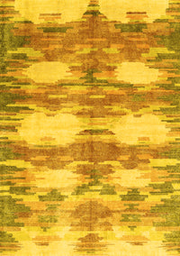 Abstract Yellow Contemporary Rug, con2042yw