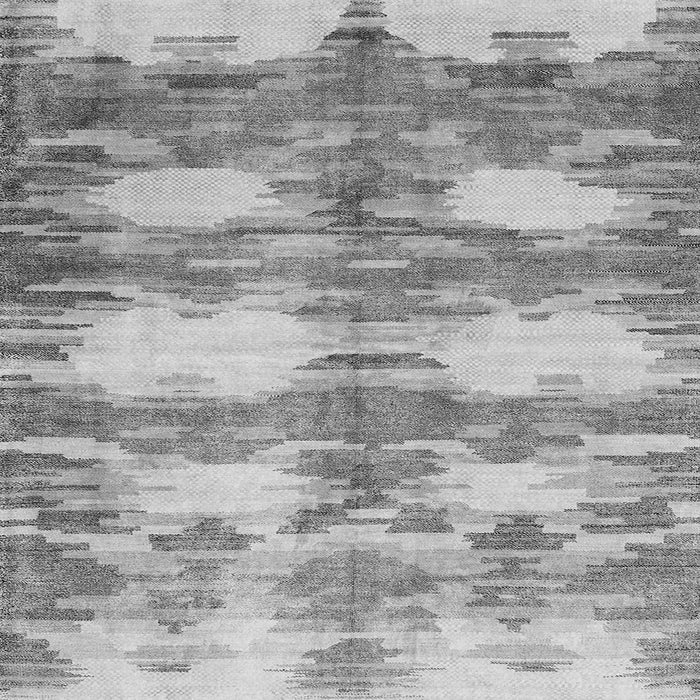 Round Machine Washable Abstract Gray Contemporary Rug, wshcon2042gry