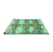 Sideview of Machine Washable Abstract Turquoise Contemporary Area Rugs, wshcon2042turq