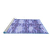 Sideview of Machine Washable Abstract Blue Contemporary Rug, wshcon2042blu