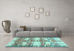 Machine Washable Abstract Light Blue Contemporary Rug in a Living Room, wshcon2042lblu