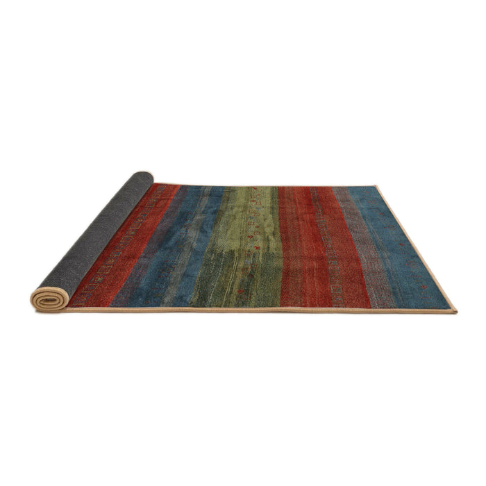 Thickness of Contemporary Brown Red Modern Rug, con2043