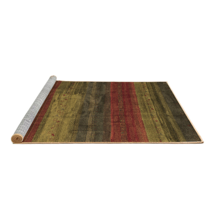 Sideview of Machine Washable Abstract Brown Contemporary Rug, wshcon2043brn