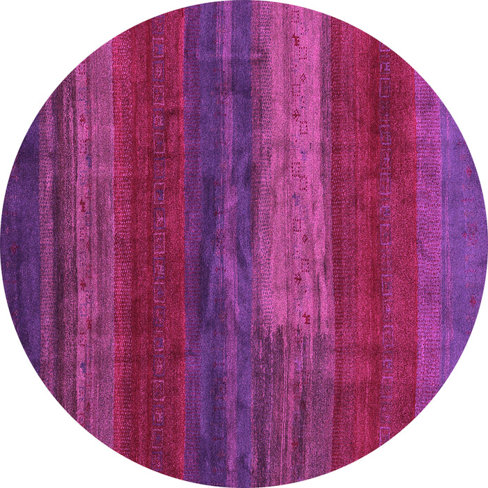 Round Abstract Pink Contemporary Rug, con2043pnk