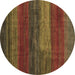 Round Abstract Brown Contemporary Rug, con2043brn