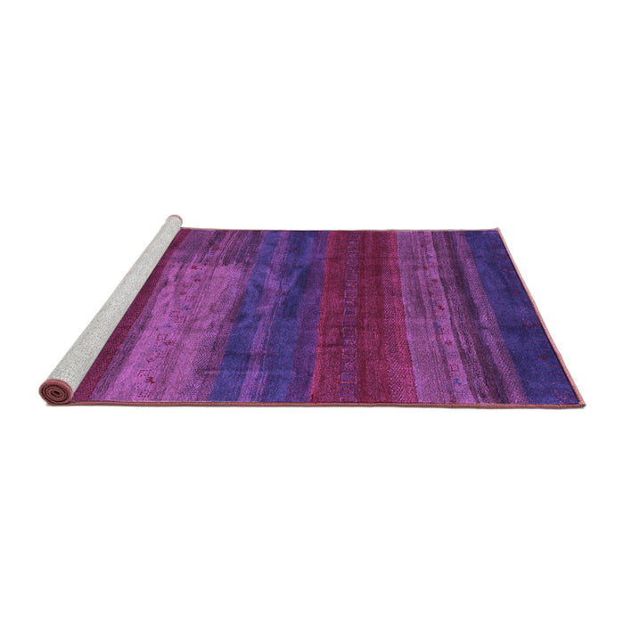 Sideview of Machine Washable Abstract Purple Contemporary Area Rugs, wshcon2043pur
