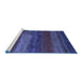 Sideview of Machine Washable Abstract Blue Contemporary Rug, wshcon2043blu