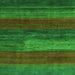 Serging Thickness of Abstract Green Contemporary Rug, con2043grn