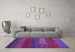 Machine Washable Abstract Purple Contemporary Area Rugs in a Living Room, wshcon2043pur