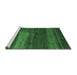 Sideview of Machine Washable Abstract Emerald Green Contemporary Area Rugs, wshcon2043emgrn