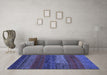 Machine Washable Abstract Blue Contemporary Rug in a Living Room, wshcon2043blu