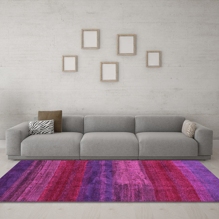 Machine Washable Abstract Pink Contemporary Rug in a Living Room, wshcon2043pnk