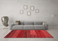 Machine Washable Abstract Red Contemporary Rug, wshcon2043red