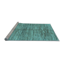Sideview of Machine Washable Abstract Light Blue Contemporary Rug, wshcon2044lblu