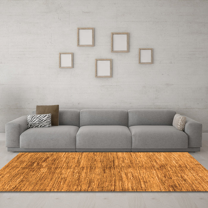 Machine Washable Abstract Orange Contemporary Area Rugs in a Living Room, wshcon2044org