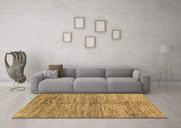 Machine Washable Abstract Brown Contemporary Rug in a Living Room,, wshcon2044brn