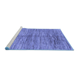 Sideview of Machine Washable Abstract Blue Contemporary Rug, wshcon2044blu