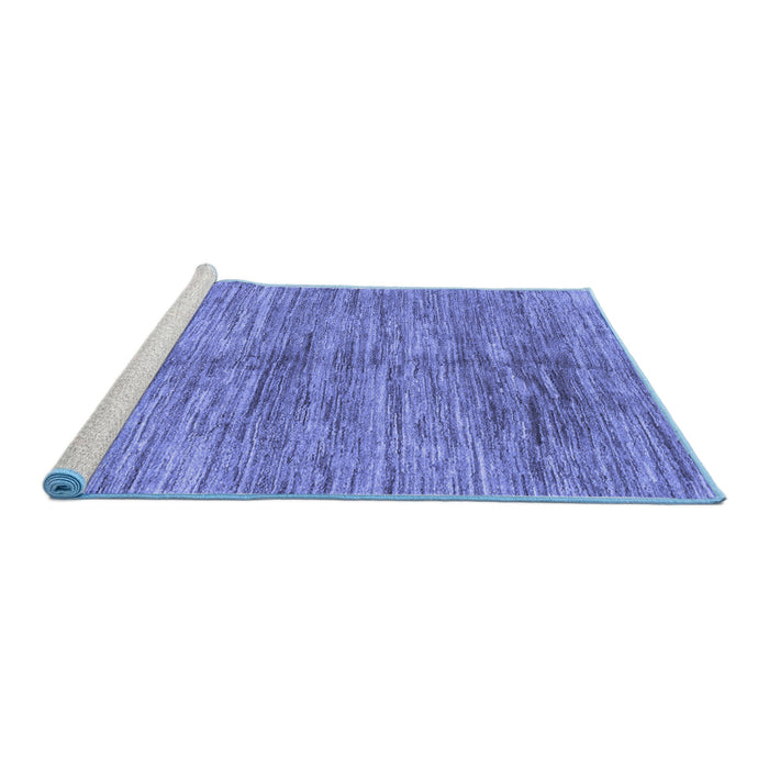 Sideview of Machine Washable Abstract Blue Contemporary Rug, wshcon2044blu