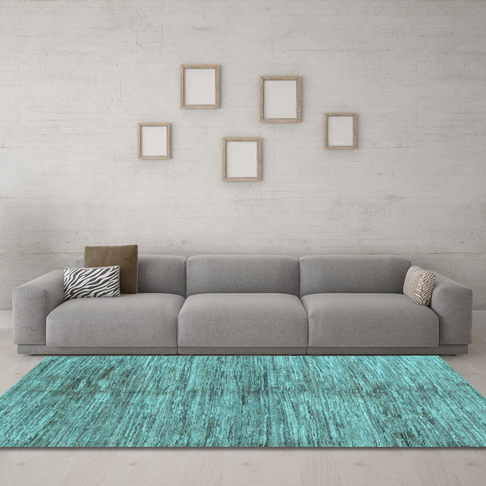 Machine Washable Abstract Light Blue Contemporary Rug in a Living Room, wshcon2044lblu