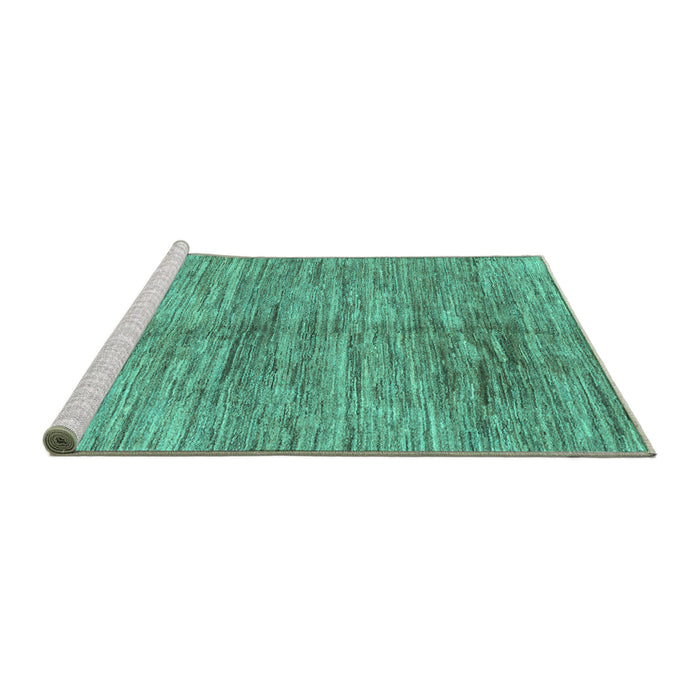 Sideview of Machine Washable Abstract Turquoise Contemporary Area Rugs, wshcon2044turq