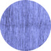 Round Machine Washable Abstract Blue Contemporary Rug, wshcon2044blu