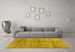 Machine Washable Abstract Yellow Contemporary Rug in a Living Room, wshcon2044yw