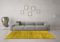 Machine Washable Abstract Yellow Contemporary Rug, wshcon2044yw