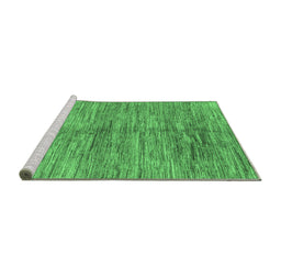 Sideview of Machine Washable Abstract Emerald Green Contemporary Area Rugs, wshcon2044emgrn