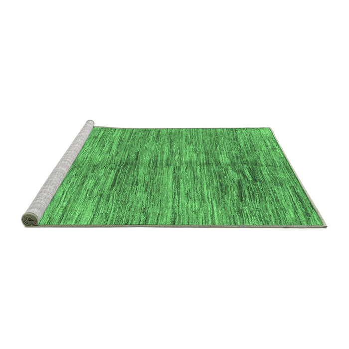 Sideview of Machine Washable Abstract Emerald Green Contemporary Area Rugs, wshcon2044emgrn