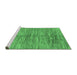 Sideview of Machine Washable Abstract Emerald Green Contemporary Area Rugs, wshcon2044emgrn