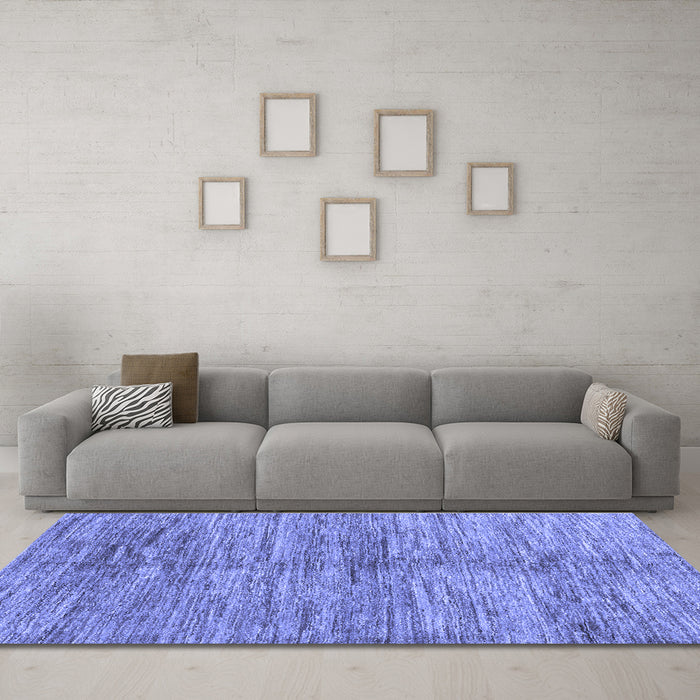 Machine Washable Abstract Blue Contemporary Rug in a Living Room, wshcon2044blu