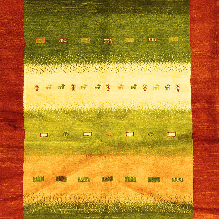 Abstract Yellow Contemporary Rug, con2045yw