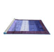 Sideview of Machine Washable Abstract Blue Contemporary Rug, wshcon2045blu