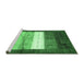 Sideview of Machine Washable Abstract Emerald Green Contemporary Area Rugs, wshcon2045emgrn