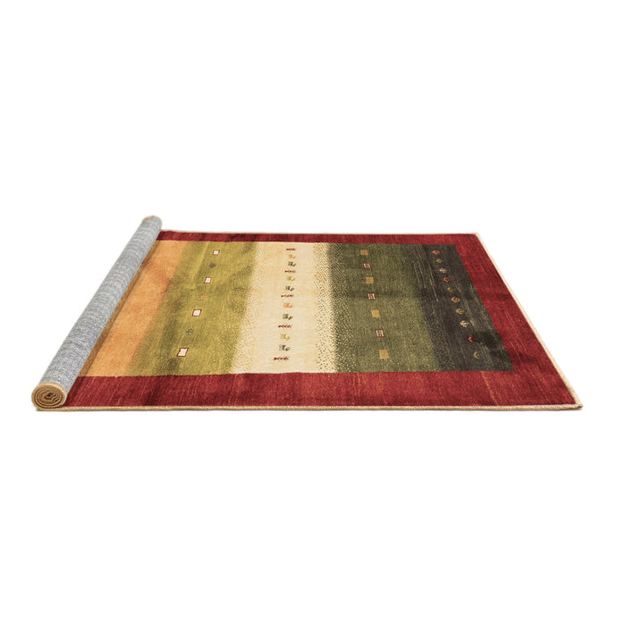Sideview of Machine Washable Abstract Brown Contemporary Rug, wshcon2045brn