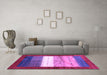 Machine Washable Abstract Purple Contemporary Area Rugs in a Living Room, wshcon2045pur