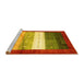 Sideview of Machine Washable Abstract Yellow Contemporary Rug, wshcon2045yw