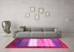 Machine Washable Abstract Pink Contemporary Rug in a Living Room, wshcon2045pnk