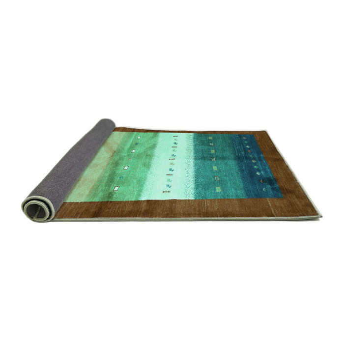 Sideview of Abstract Turquoise Contemporary Rug, con2045turq