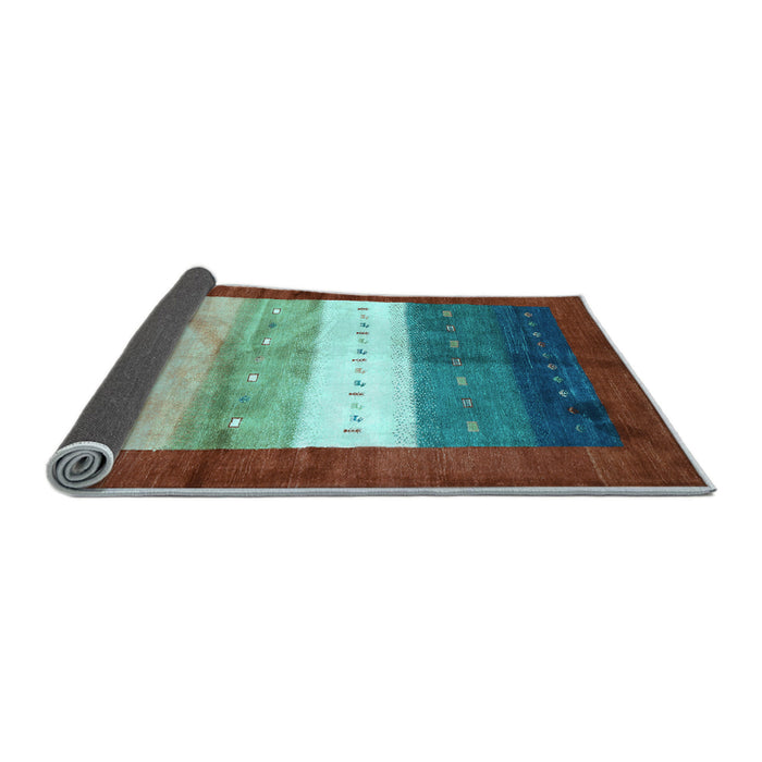 Sideview of Abstract Light Blue Contemporary Rug, con2045lblu
