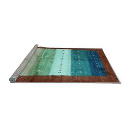Sideview of Machine Washable Abstract Light Blue Contemporary Rug, wshcon2045lblu