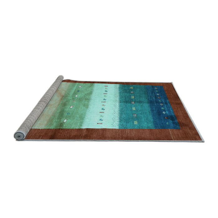 Sideview of Machine Washable Abstract Light Blue Contemporary Rug, wshcon2045lblu