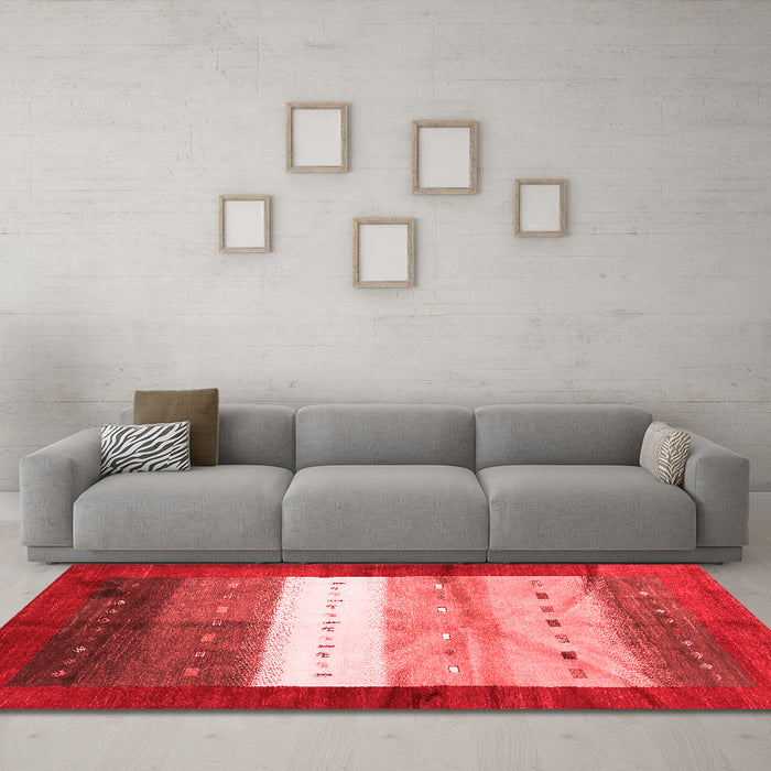 Contemporary Red Washable Rugs