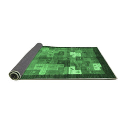Sideview of Abstract Emerald Green Contemporary Rug, con2046emgrn