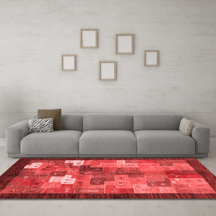 Contemporary Red Washable Rugs